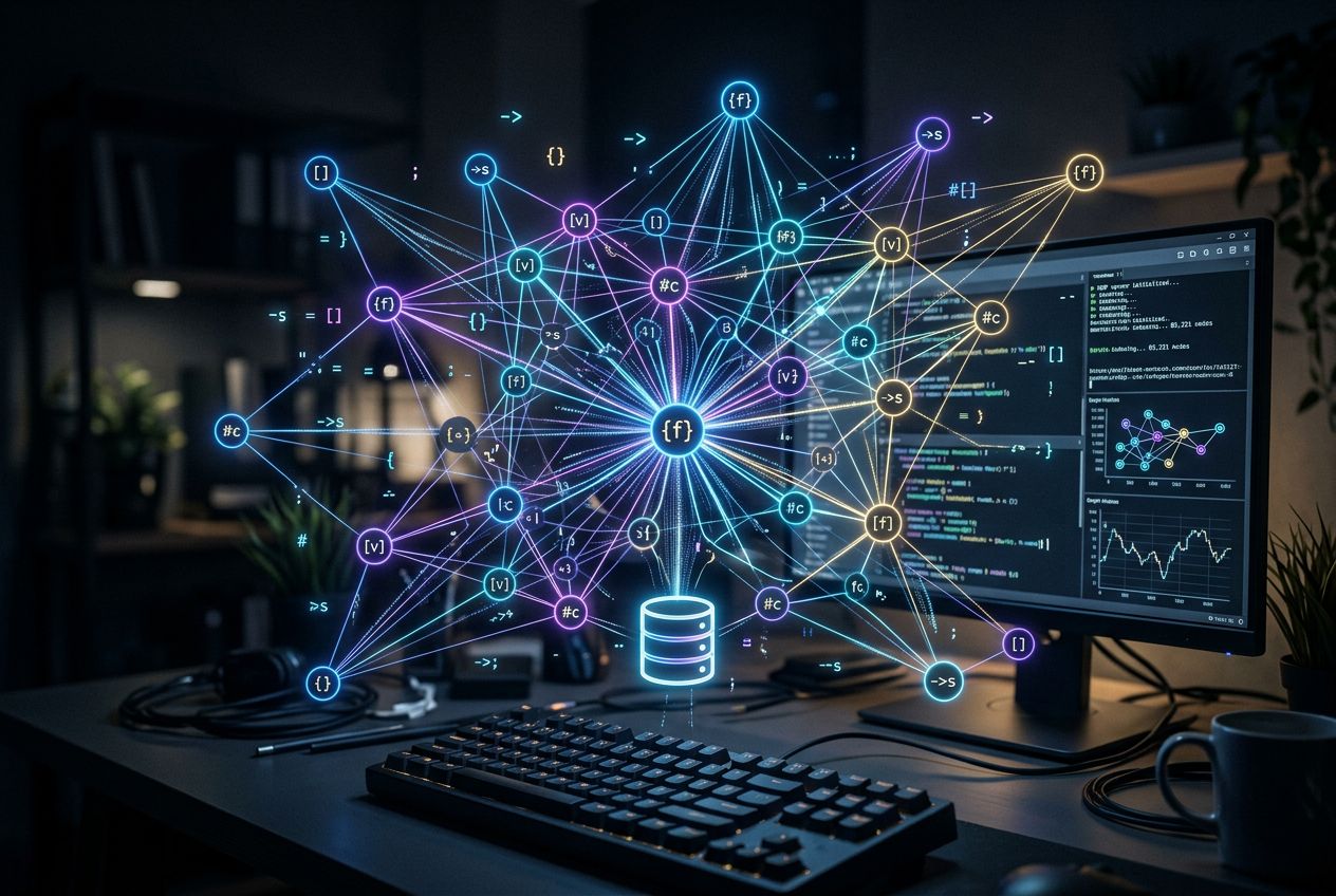Grafo de conhecimento indexando base de codigo para agentes de IA como Claude Code